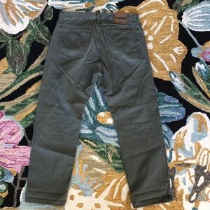 Wrangler 33x30 Dark Olive Canvas Straight Leg Jeans